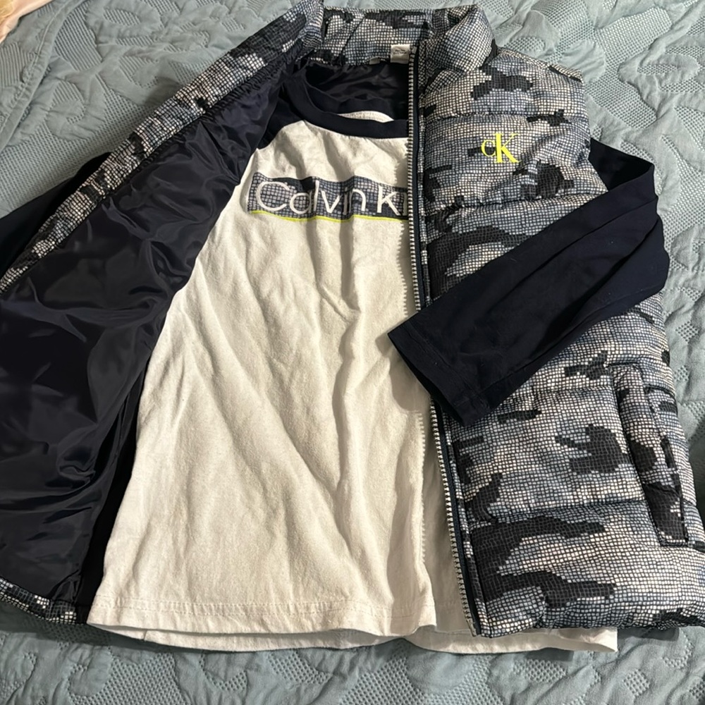 Calvin Klein Boys Puffer Vest matching long sleeve shirt